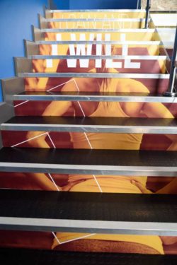Image of the stairs at Glo gym