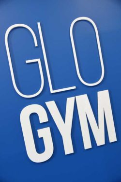 glo gym oldham interior signage
