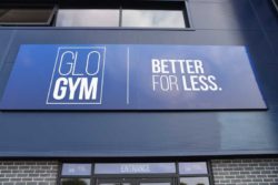 glo gym oldham exterior signage