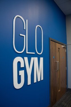 Glo gym wall signage